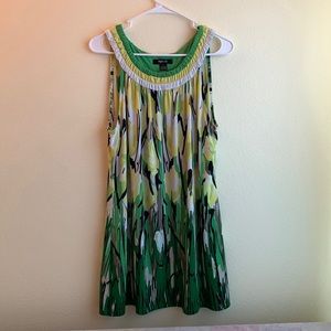 Style&Co Sz L Womens Halter Yellow Tulip Midi Dress